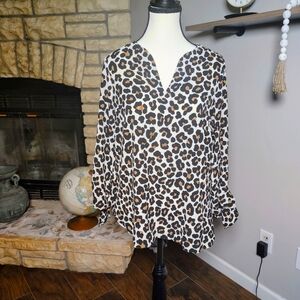 Michael Kors Leopard Print Blouse